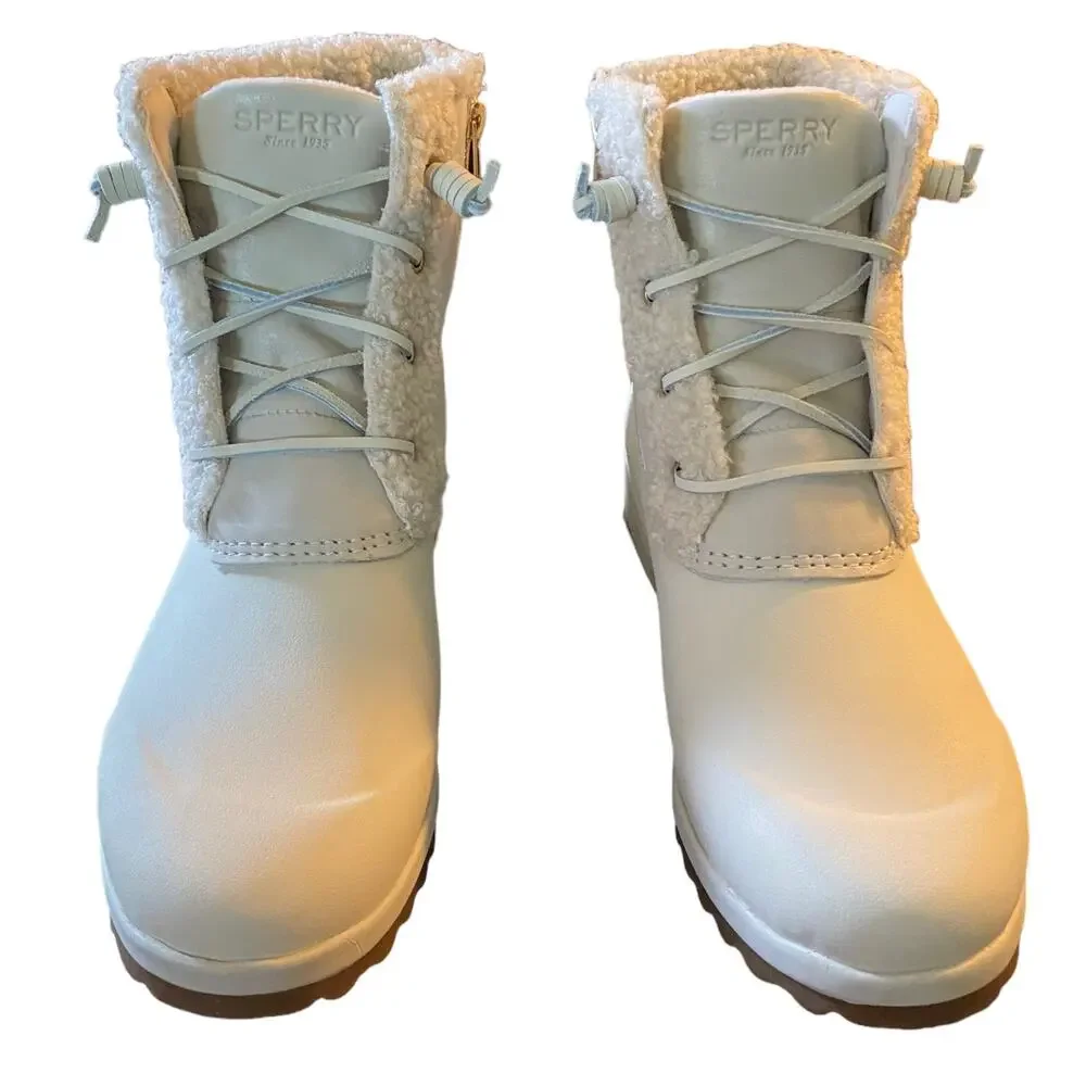 Sperry Top Sider Maritime Repel Teddy Boots Ivory Size 9.5
